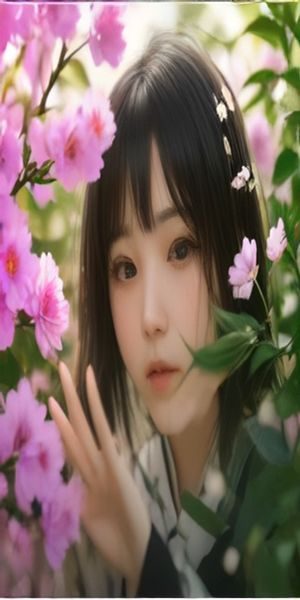 桃花 App 的附近赏花地图，显示北京植物园等位置，有花瓣标记点缀，背景是淡色地图